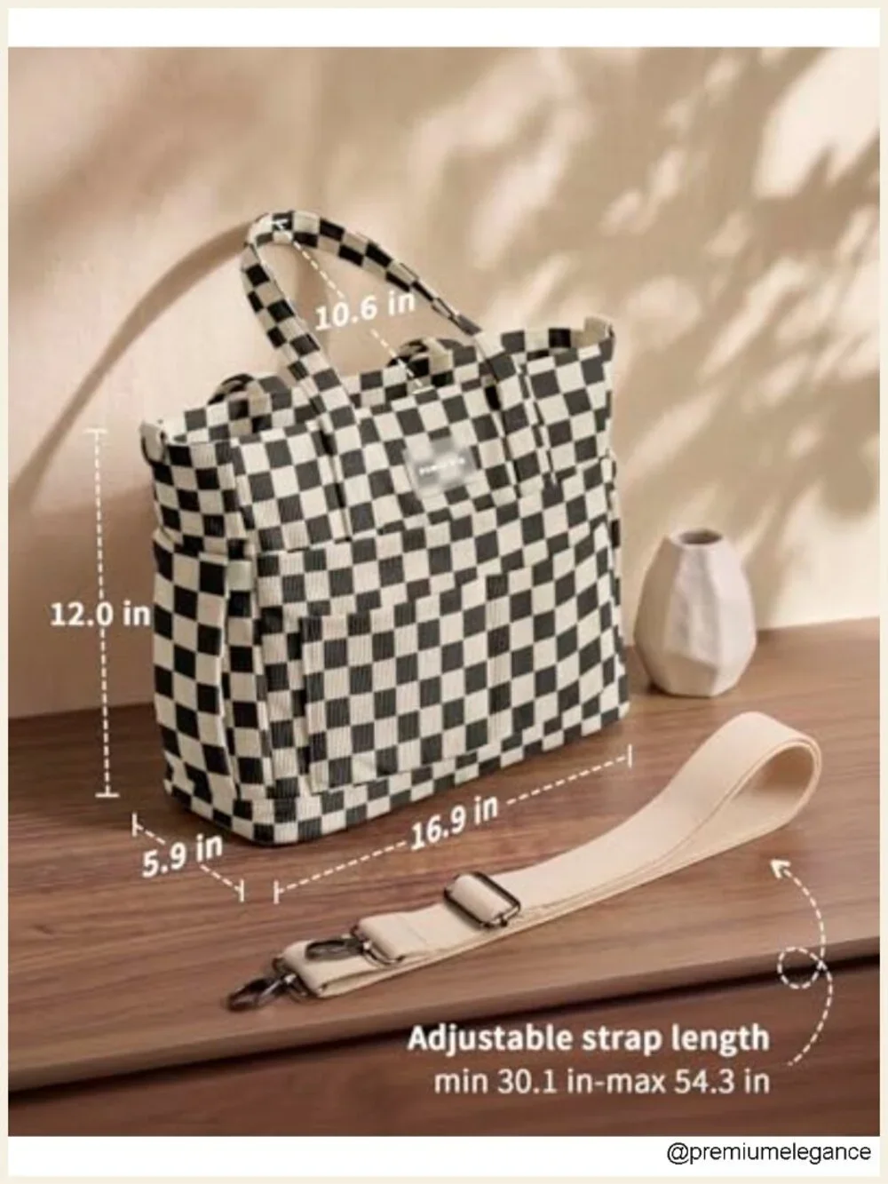 Corduroy Tote Bag for Women, Work Bag, Laptop Tote, Teacher Bag, Water Bottle